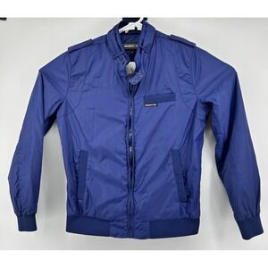 Members Only Full Zip Long Sleeve Nylon Jacket Blue Men's Size Small